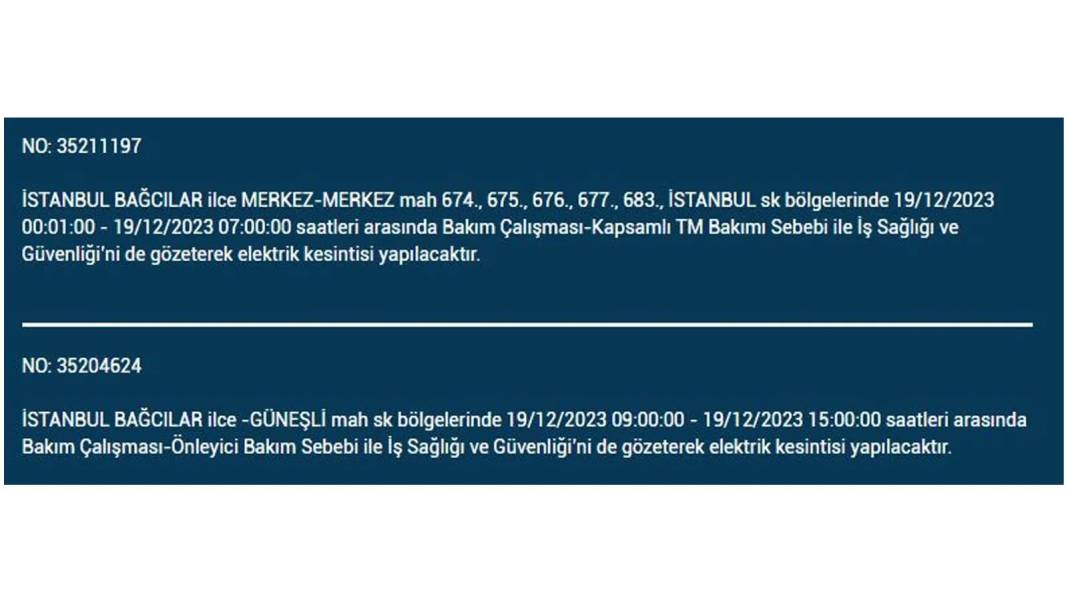 İstanbul'un bu ilçelerinde yaşayanlar dikkat: Elektrik kesintisi için hazır olun 9